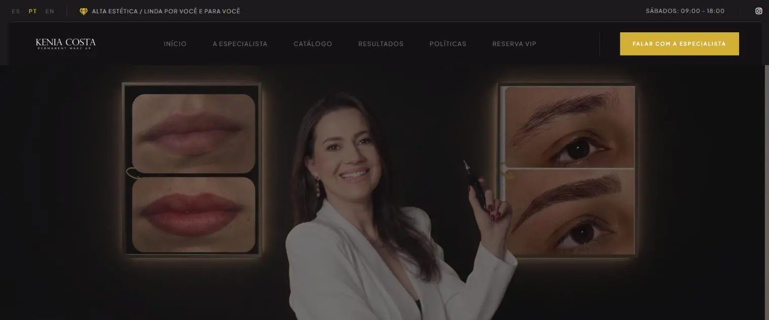 Home page of the Studio Kenia Costa website