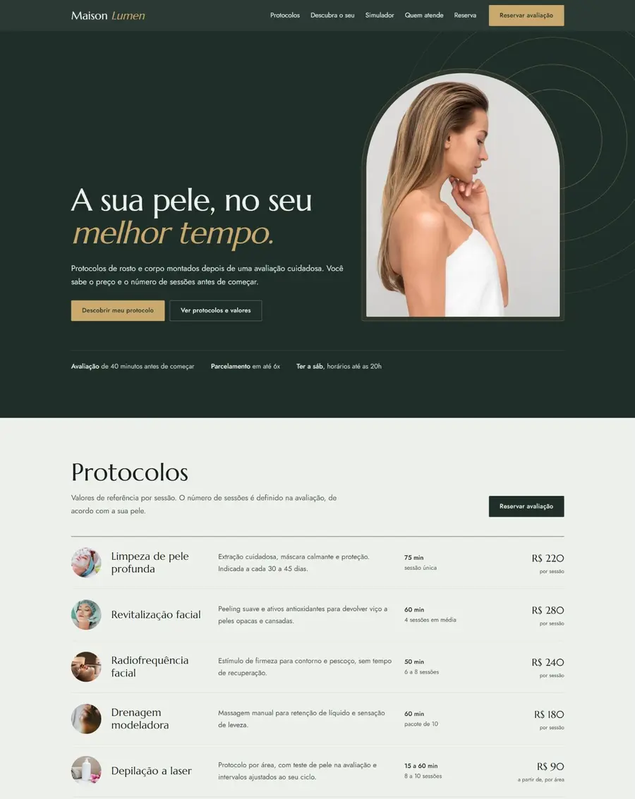 Demo page Maison Lumen